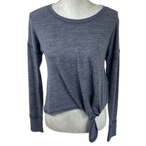 Abercrombie & Fitch Women's S Soft A&F Cozy Tie Sweatshirt Sweater Blue